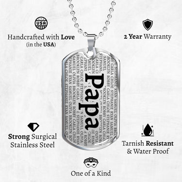 Grandkids Dog Tag Necklace™ - Love You This Much